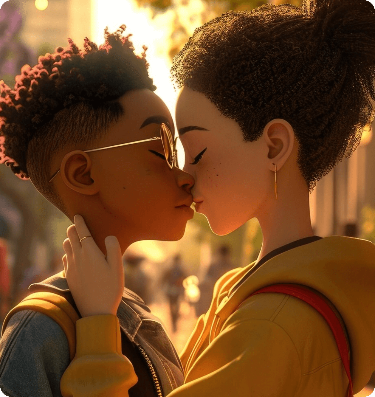 Text to AI Anime Kissing Image