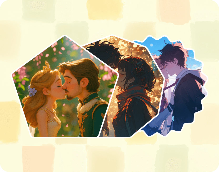 AI Themed Anime Kissing